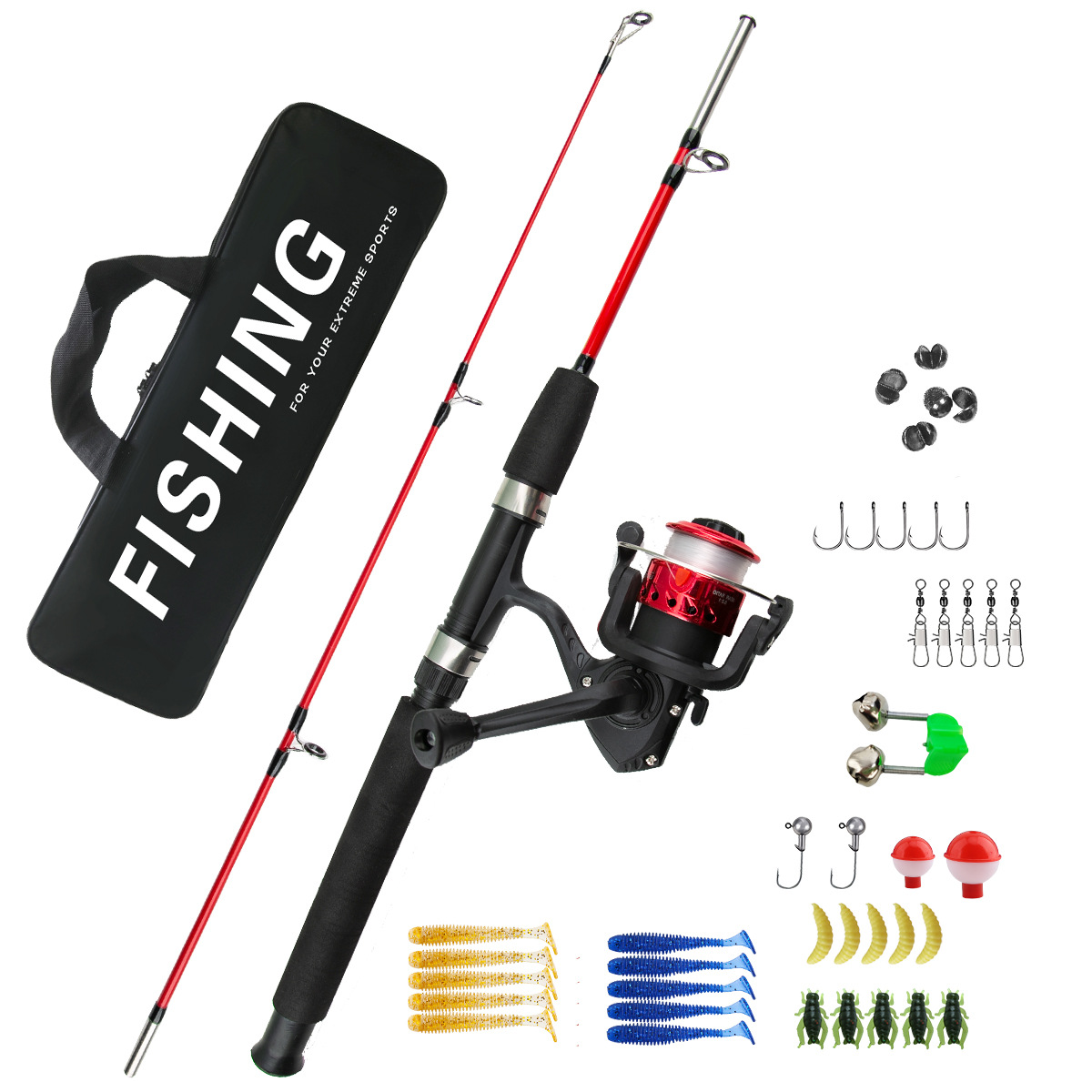 Ice Fishing Line - 2-delige ijsvisset voor beginners, lange werpafstand
