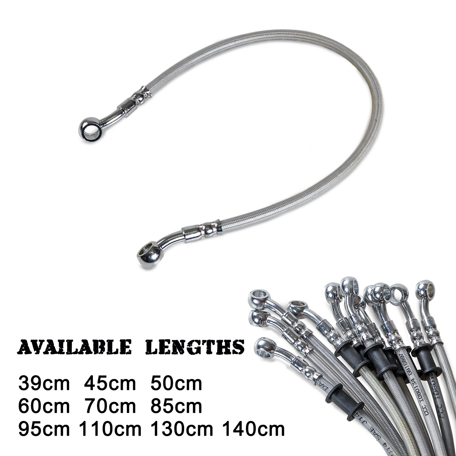 Braided Line - 39 cm-140 cm Motorfiets Remolieslang Remleiding
