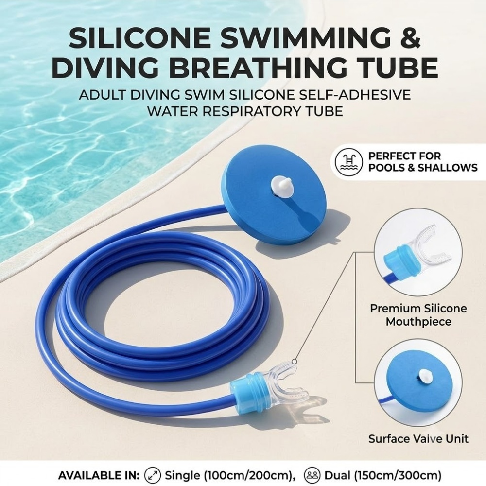 Saltwater Line - Duiken voor volwassenen Zwemmen Siliconen waterademhalingsbuis