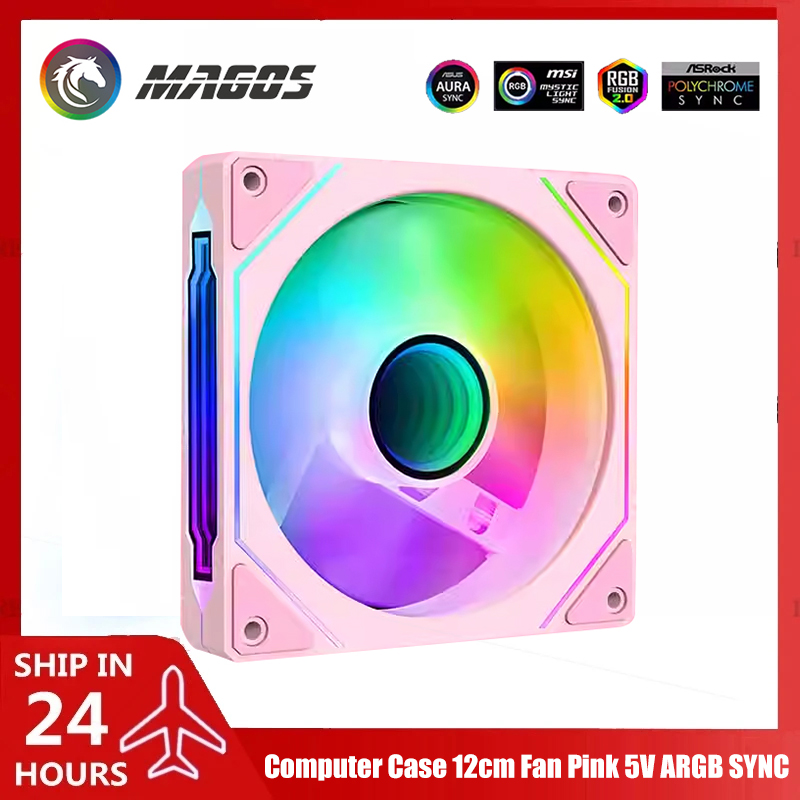 Fly Line - Computerkastventilator Roze 5V ARGB SYNC, 12cm