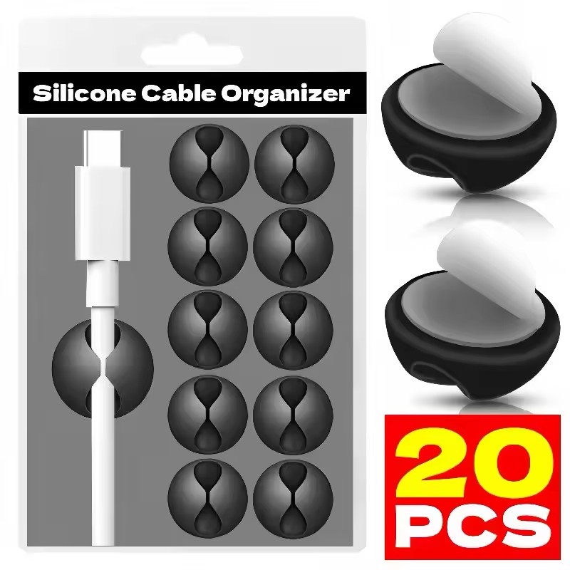 Tippet Line - Kabelclips Telefoonsnoerhouder USB-datalijn Siliconen organizer Zelfklevende