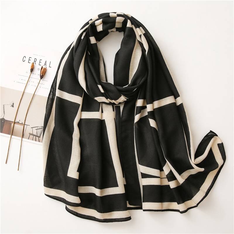 Tippet Line - Spanje Luxe Merk Zwart Beige Geometrische