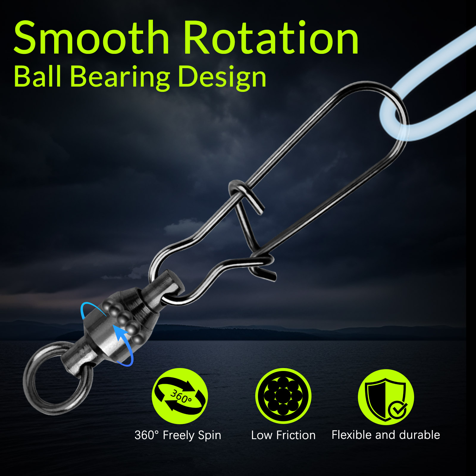 9KM 10PCS Kogellager Swivel Sn - Saltwater Line recensie en prijs