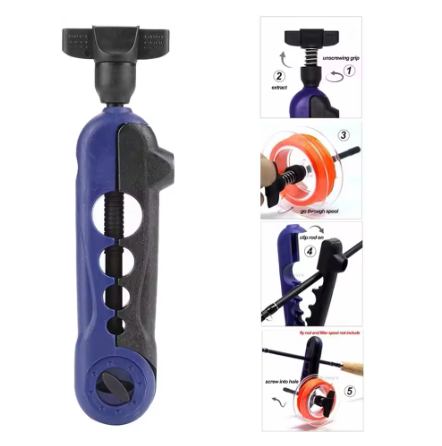 Blauwe draagbare vislijnoproll - Fishing Line Spooler recensie en prijs